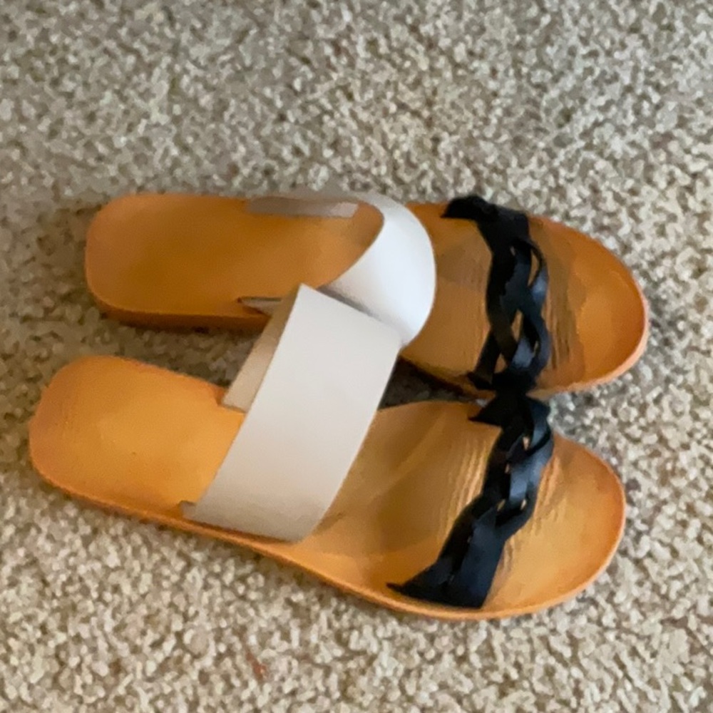 Tan and Black Sandals